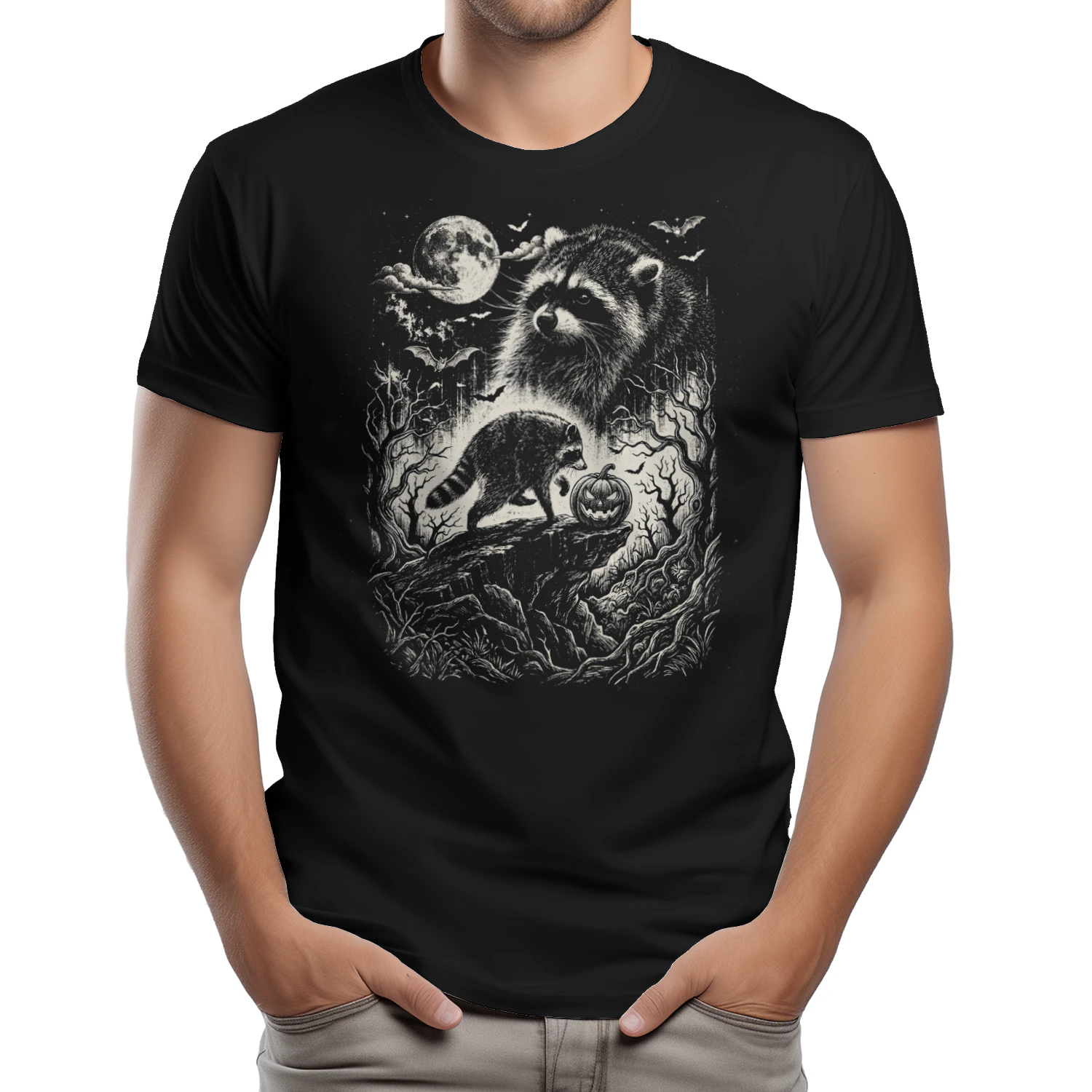 Spooky Raccoon Halloween T-Shirt