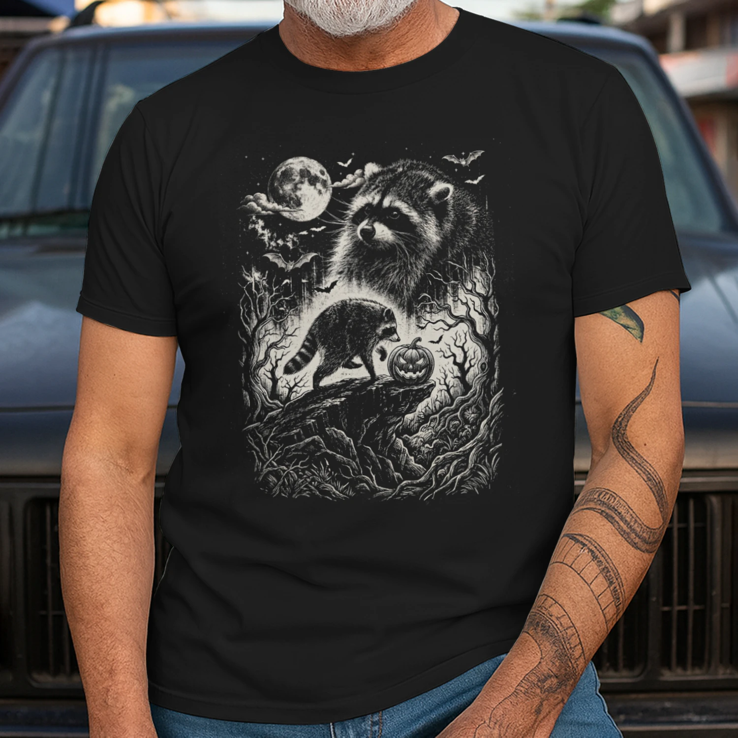 Spooky Raccoon Halloween T-Shirt