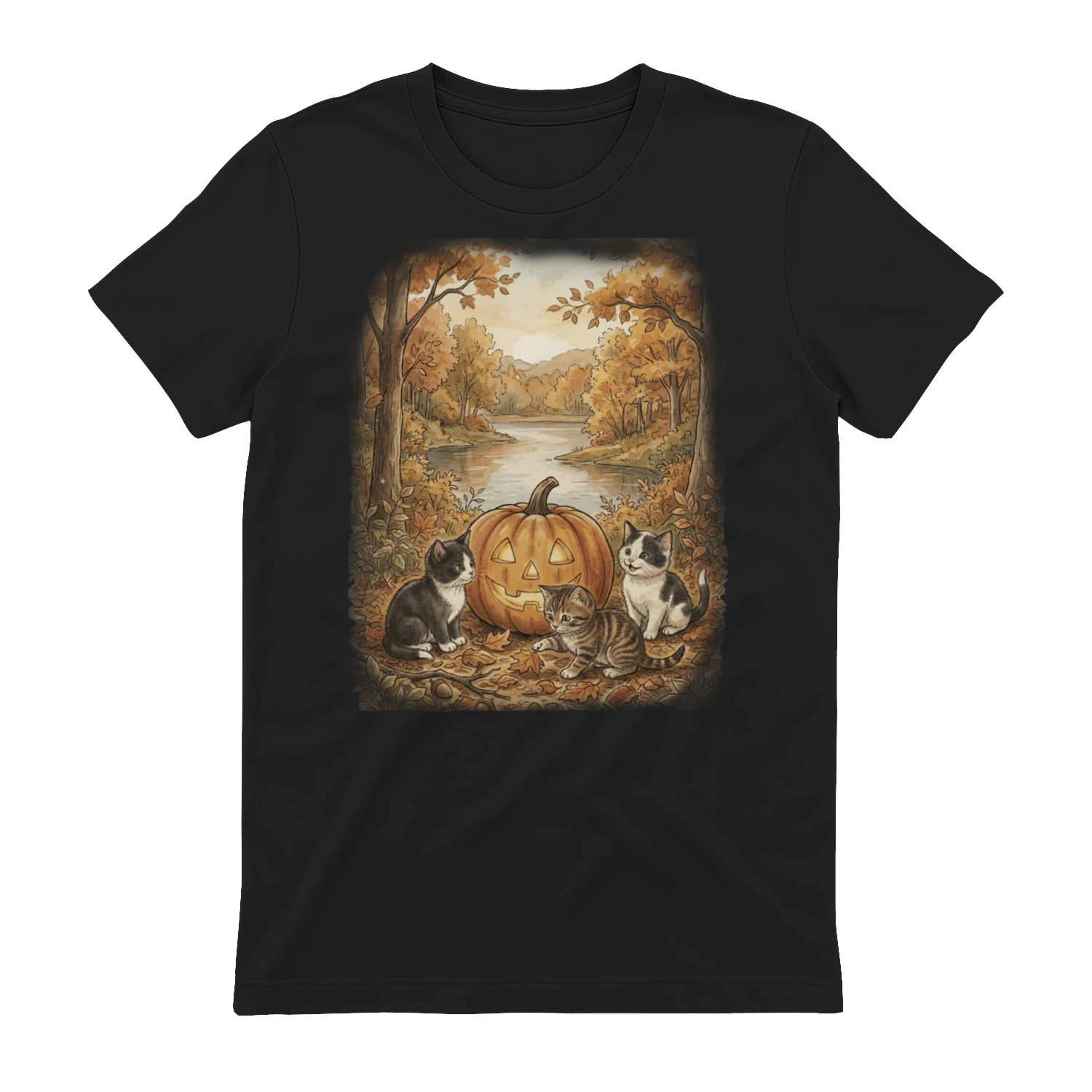 Cozy Autumn Cats & Pumpkin – Cute Fall Halloween Design