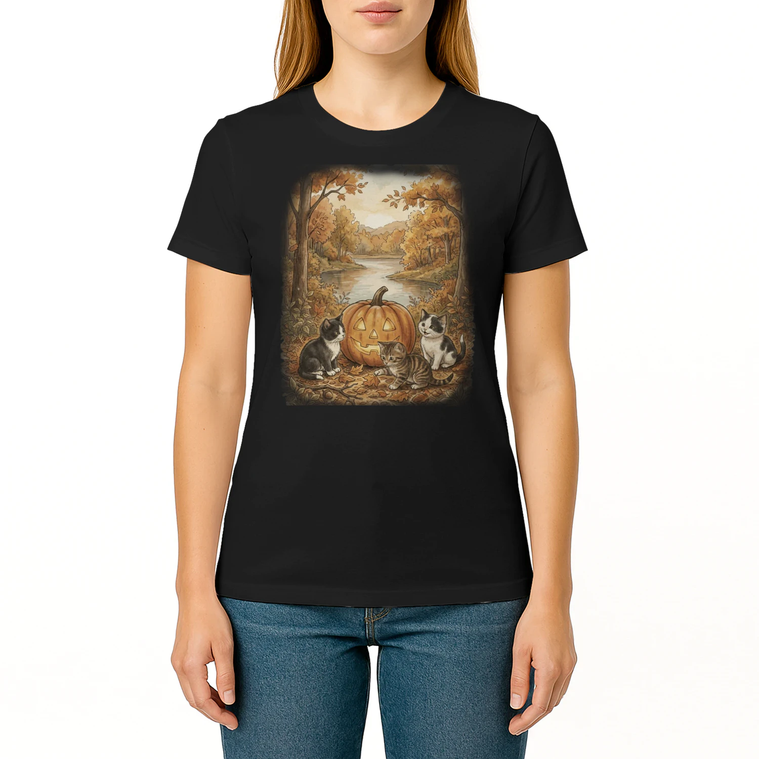Cozy Autumn Cats & Pumpkin – Cute Fall Halloween Design