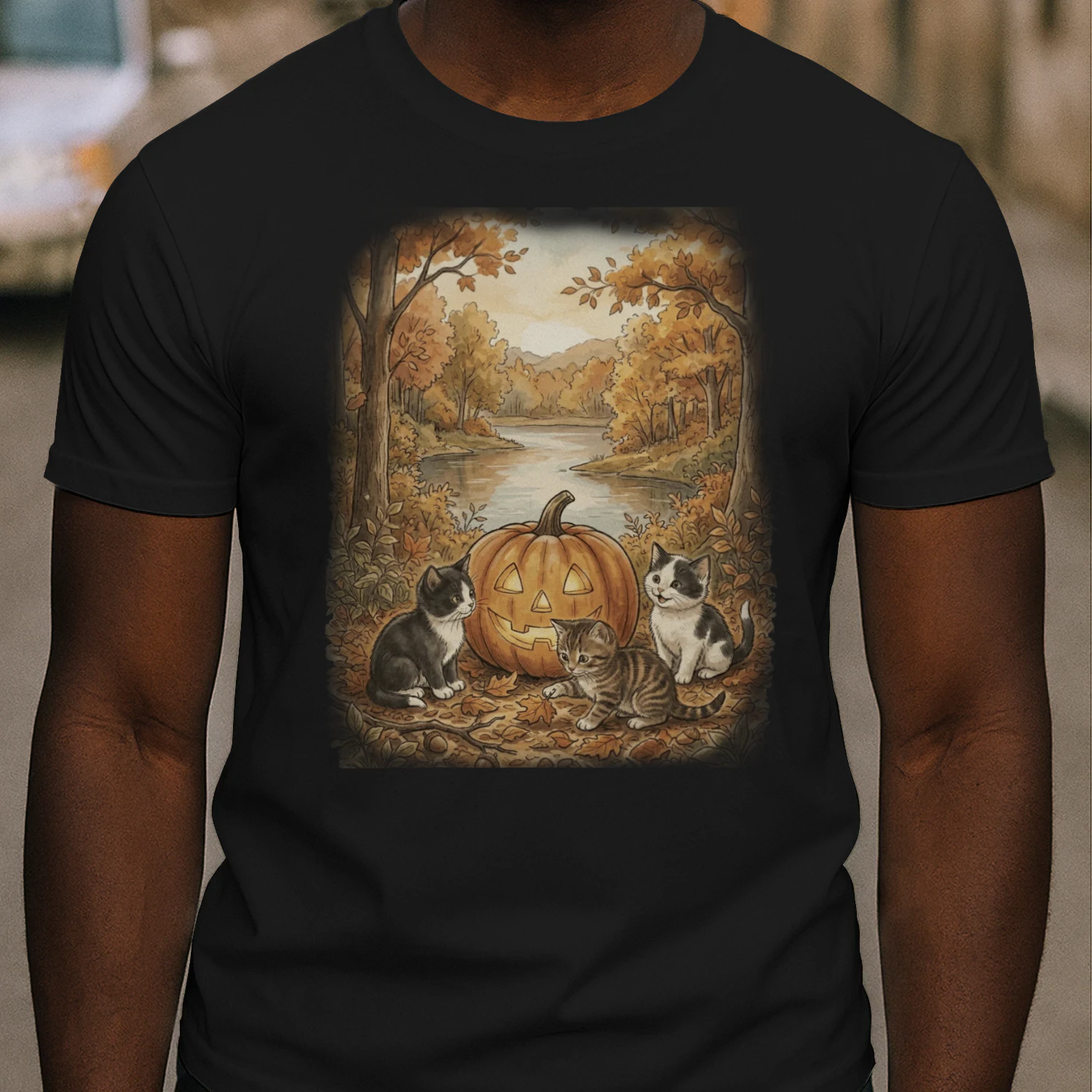 Cozy Autumn Cats & Pumpkin – Cute Fall Halloween Design