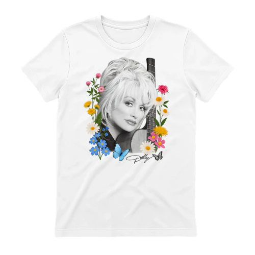 Dolly Parton Flowers and Butterflies Signature Portrait