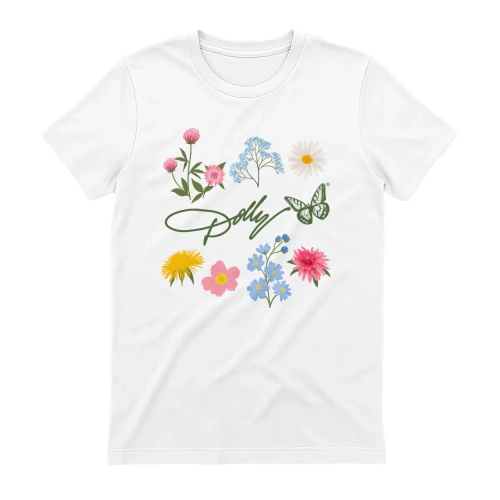 Dolly Parton Flowers and Butterflies Signature