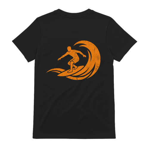Surfing Art Distressed Surfer Silhouette Surfing Lovers T-Shirt