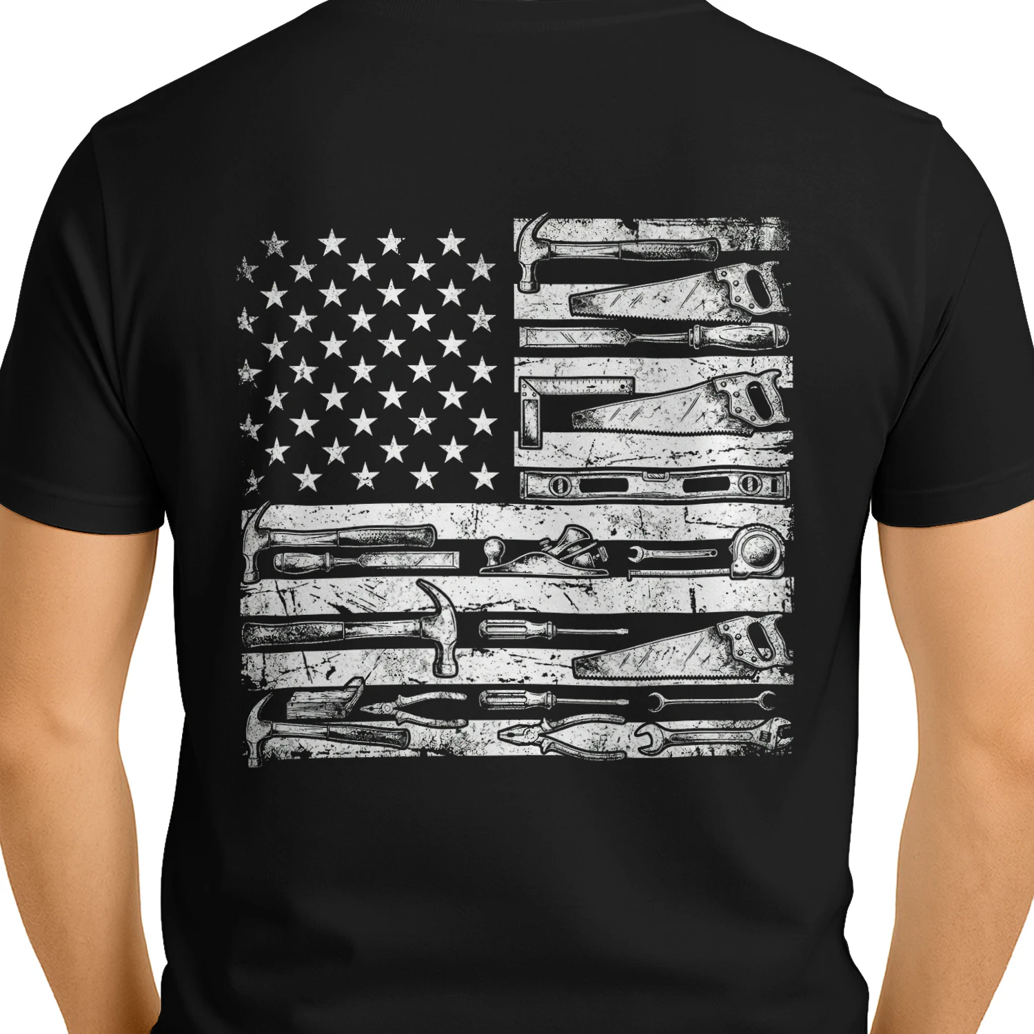 Patriotic Tools Usa Tools Flag Skilled Trades T-Shirt