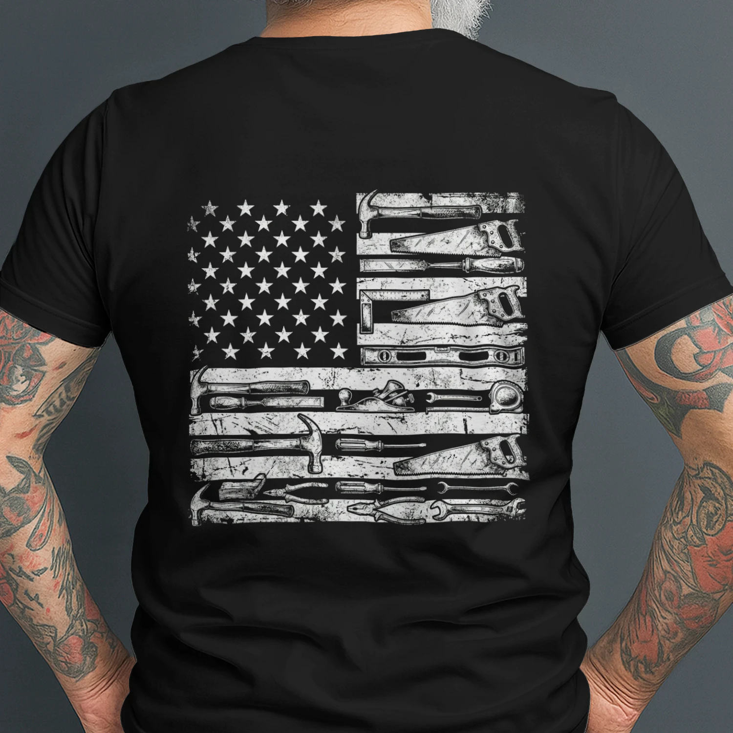 Patriotic Tools Usa Tools Flag Skilled Trades T-Shirt