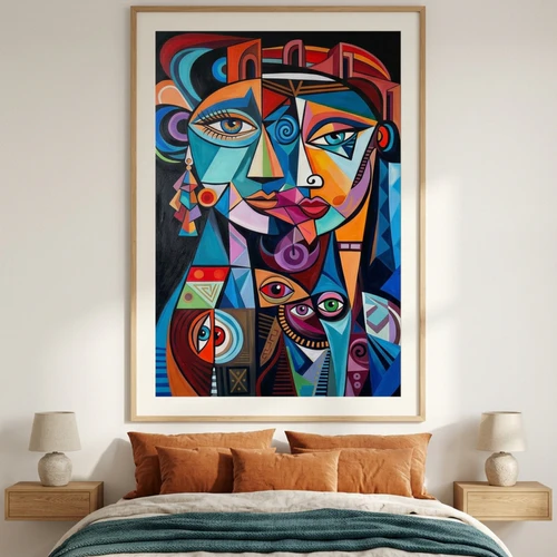 Nordic Geometric Abstract Face Collage