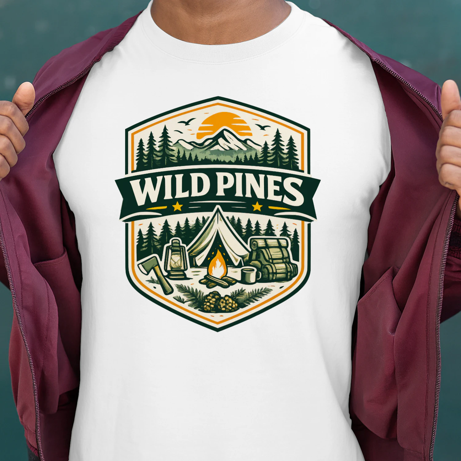 8🏕️ Wild Pines Camping Adventure T-Shirt 🌲🔥