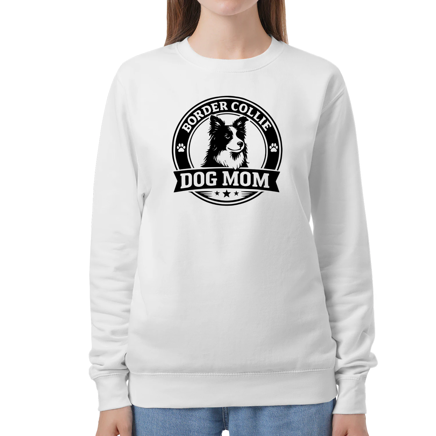 Border Collie Dog Mom Classic Crewneck Sweatshirt