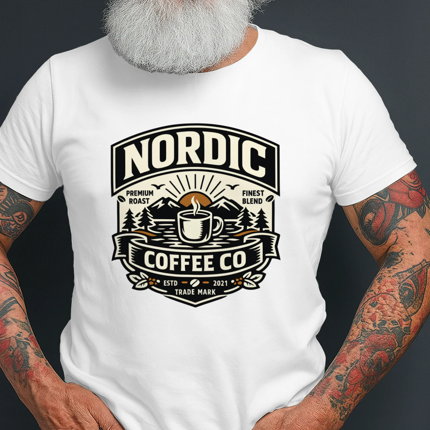 Nordic Coffee Co. Vintage Graphic T-Shirt | Premium Unisex Cotton Tee