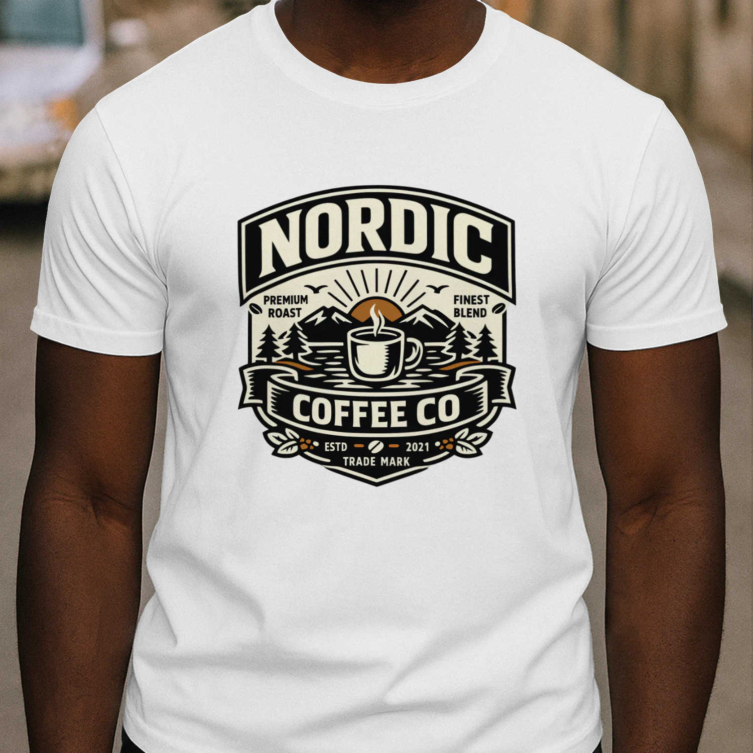 Nordic Coffee Co. Vintage Graphic T-Shirt | Premium Unisex Cotton Tee