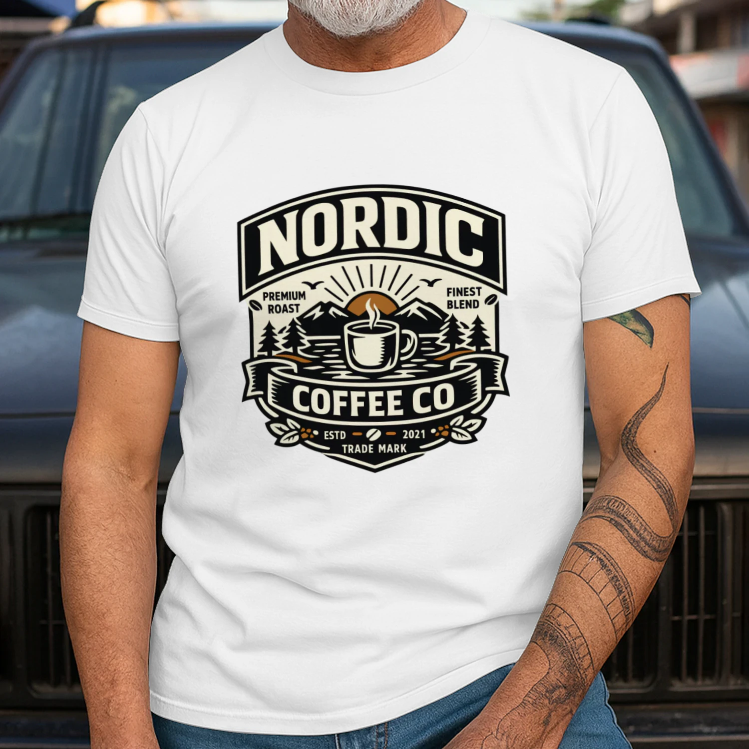 Nordic Coffee Co. Vintage Graphic T-Shirt | Premium Unisex Cotton Tee