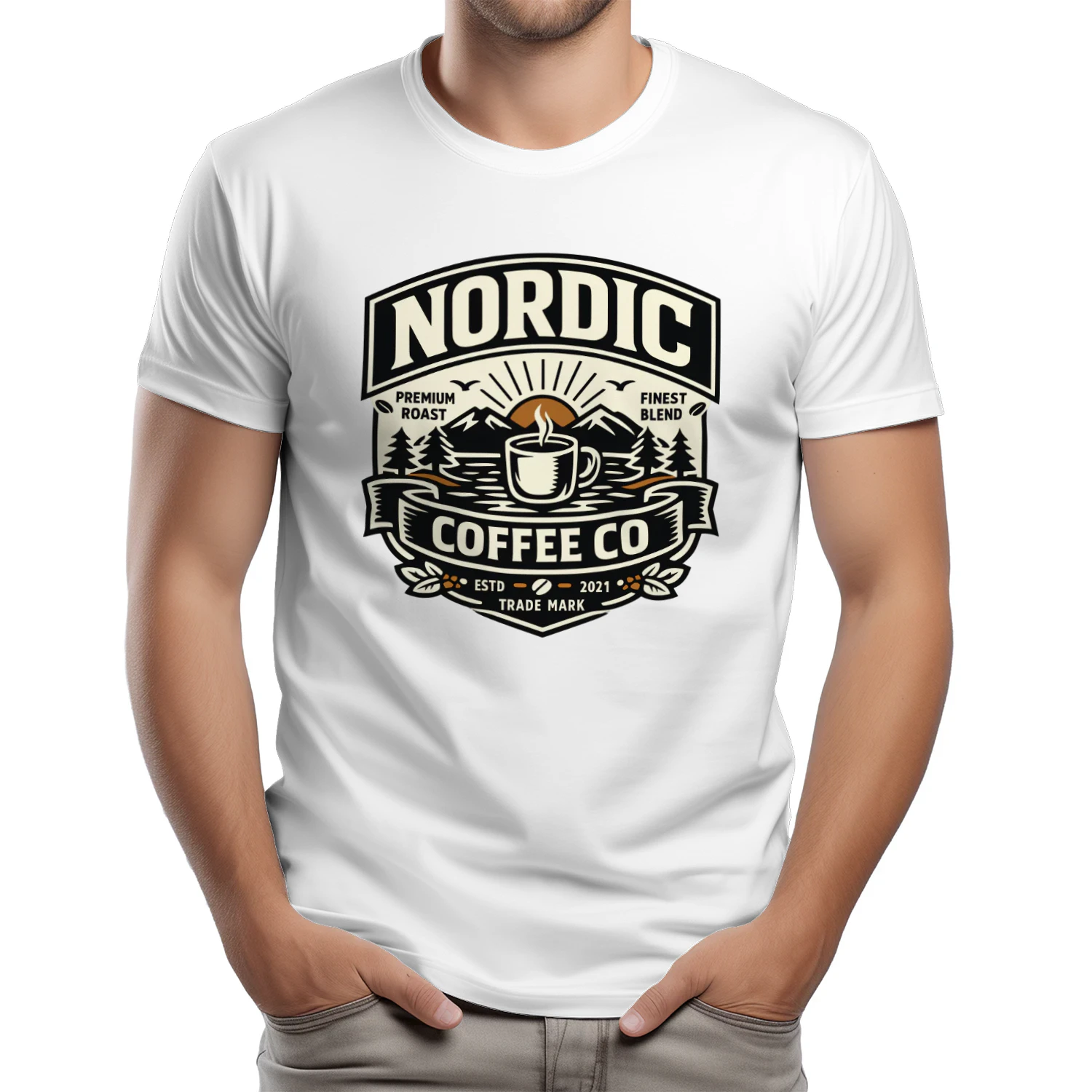Nordic Coffee Co. Vintage Graphic T-Shirt | Premium Unisex Cotton Tee