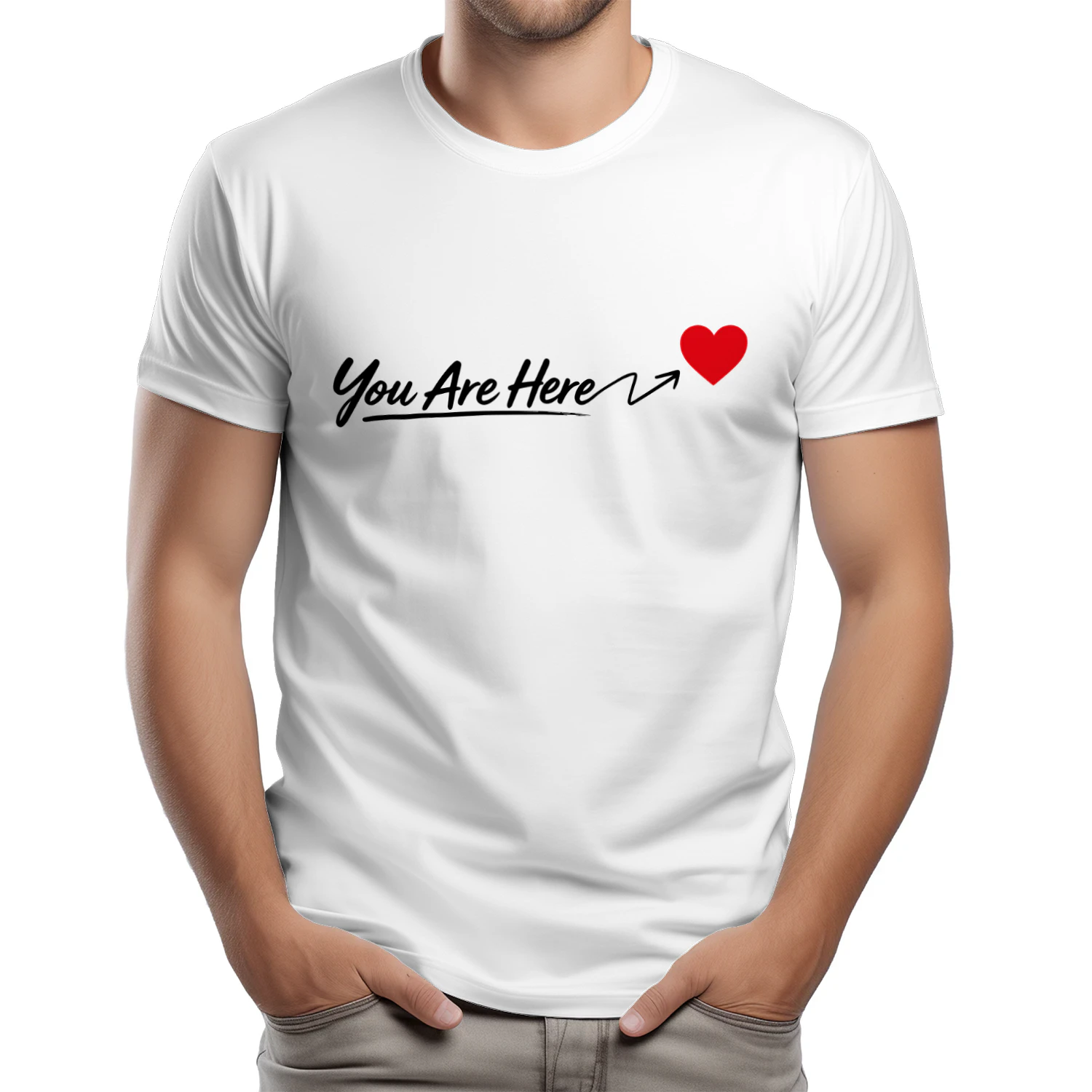 ❤️ You Are Here Minimalist Unisex T-Shirt