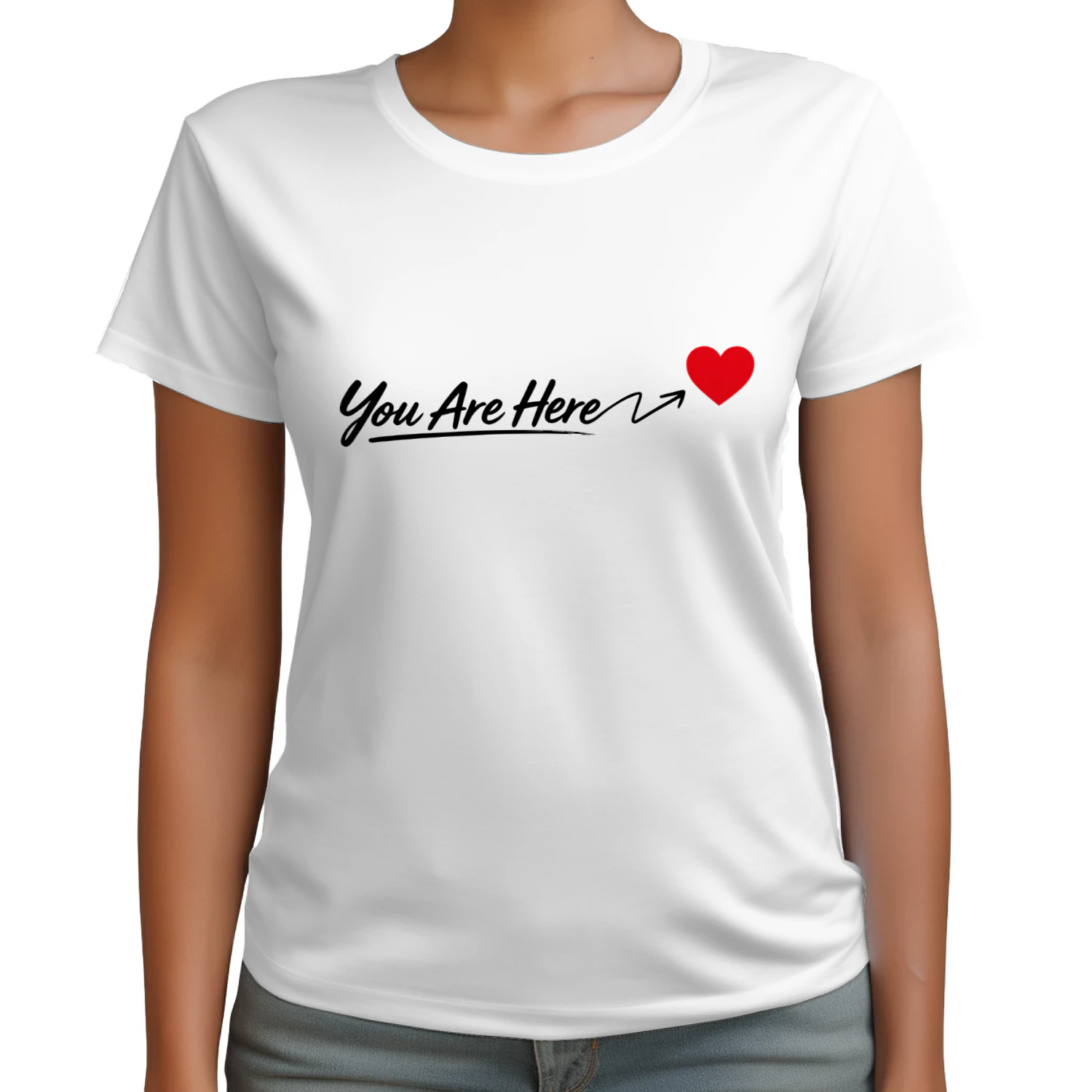 ❤️ You Are Here Minimalist Unisex T-Shirt