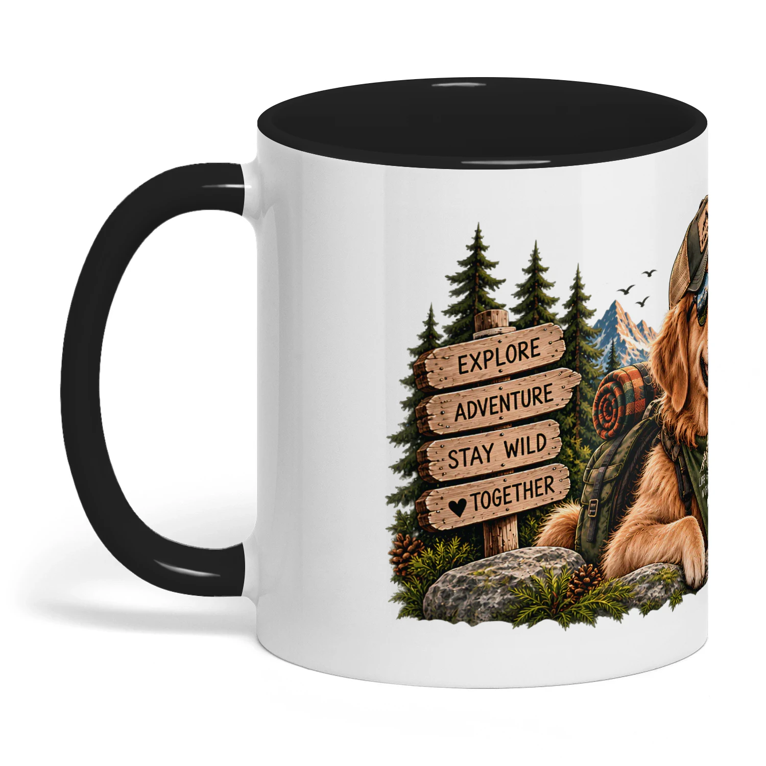 WANDERWILD Tasse 11oz – Draußen mit meinem besten Freund | Wanderer & Hundeliebhaber