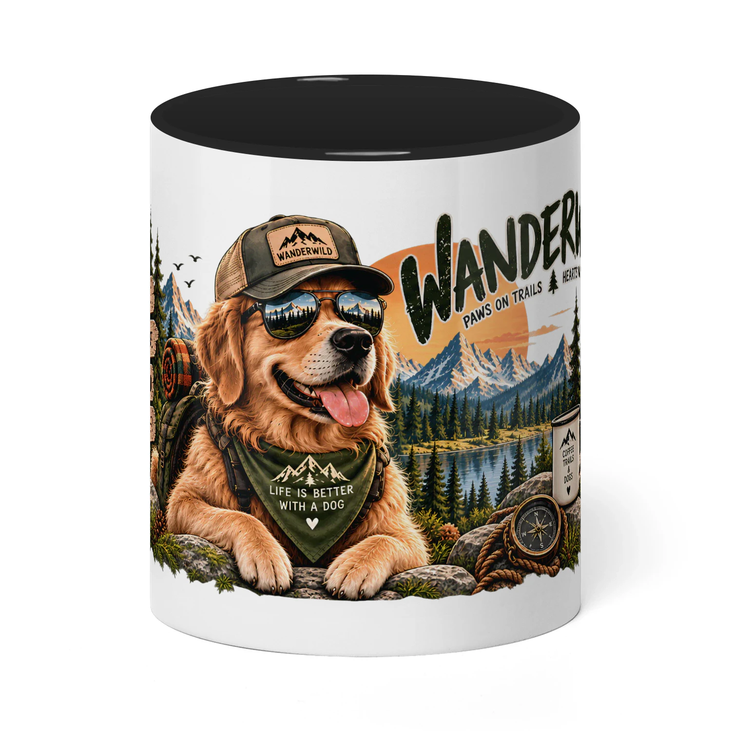 WANDERWILD Tasse 11oz – Draußen mit meinem besten Freund | Wanderer & Hundeliebhaber