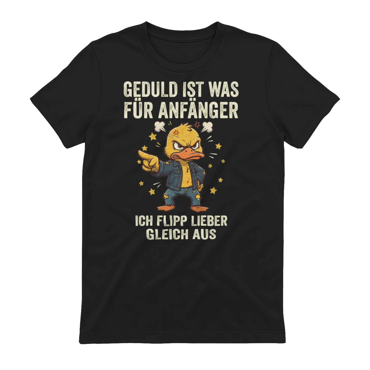 Angry Yellow Duck Merch mit deutschem Spruch
