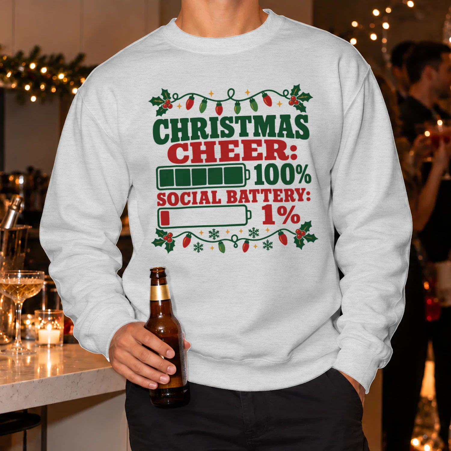 Christmas Cheer Social Battery Jumper