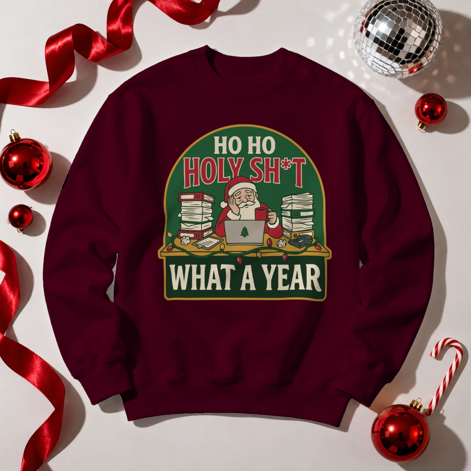 Ho Ho Holy Shit What a Year Christmas Jumper 