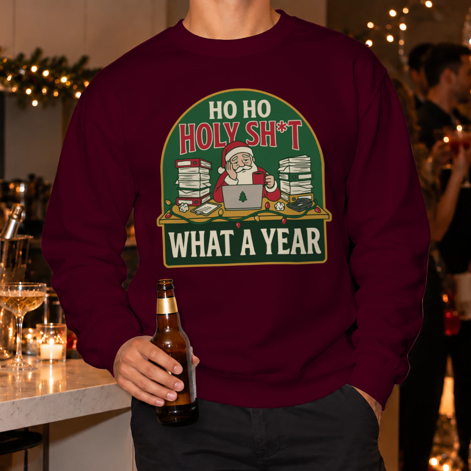 Ho Ho Holy Shit What a Year Christmas Jumper 