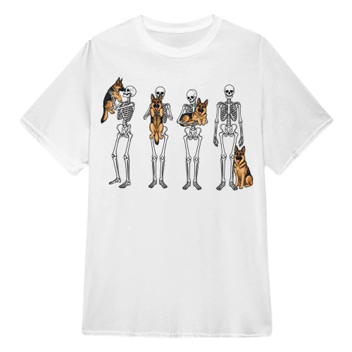 Skeletons and German Shepherd Companions