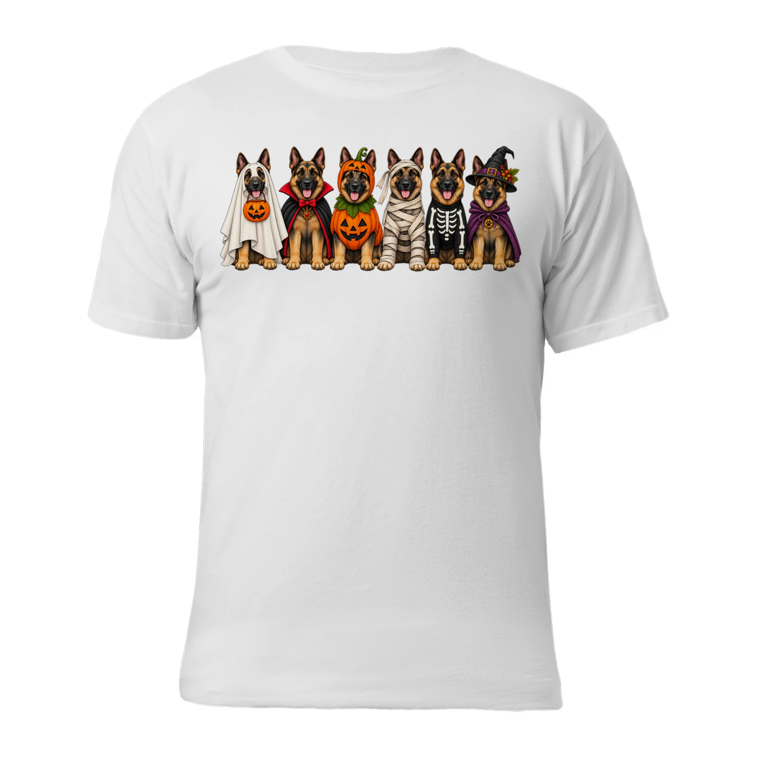 Spooky German Shepherds in Costume