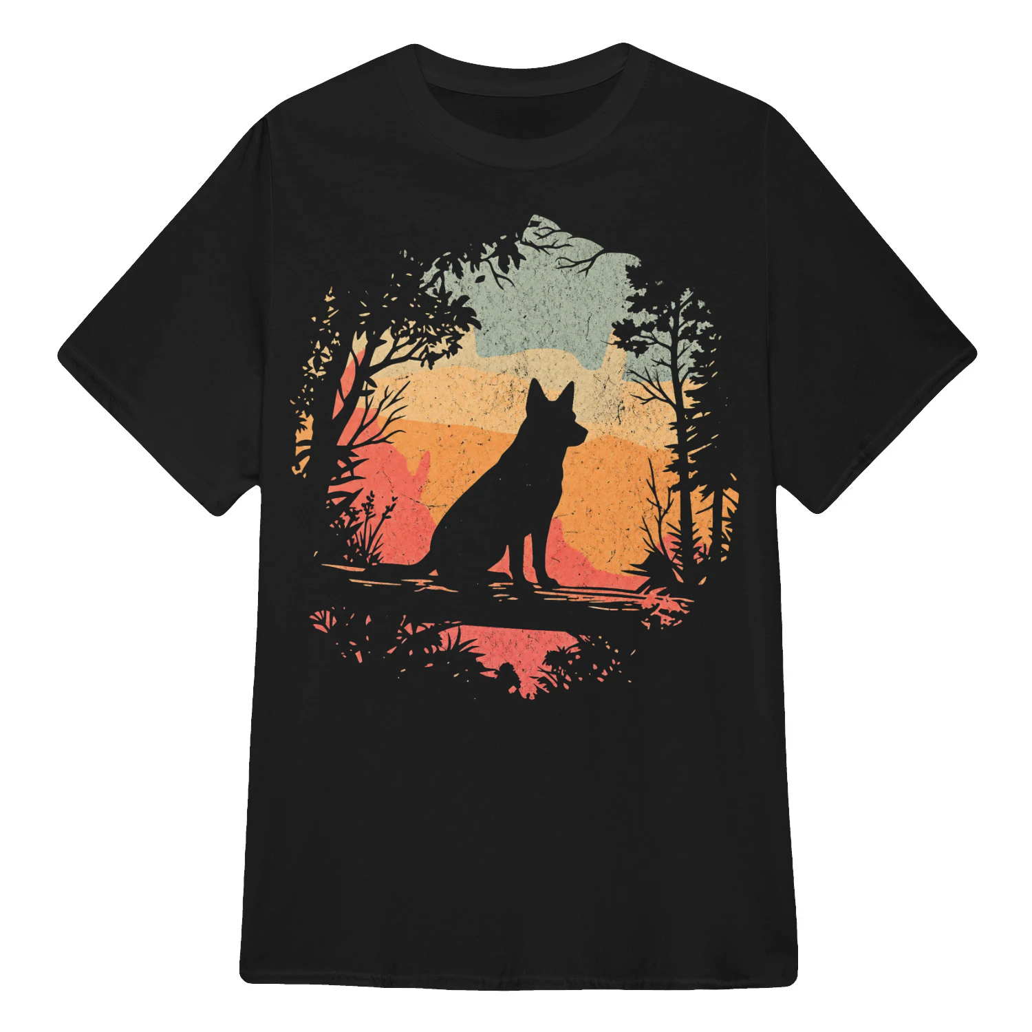 Grunge GSD Sunset Forest Badge