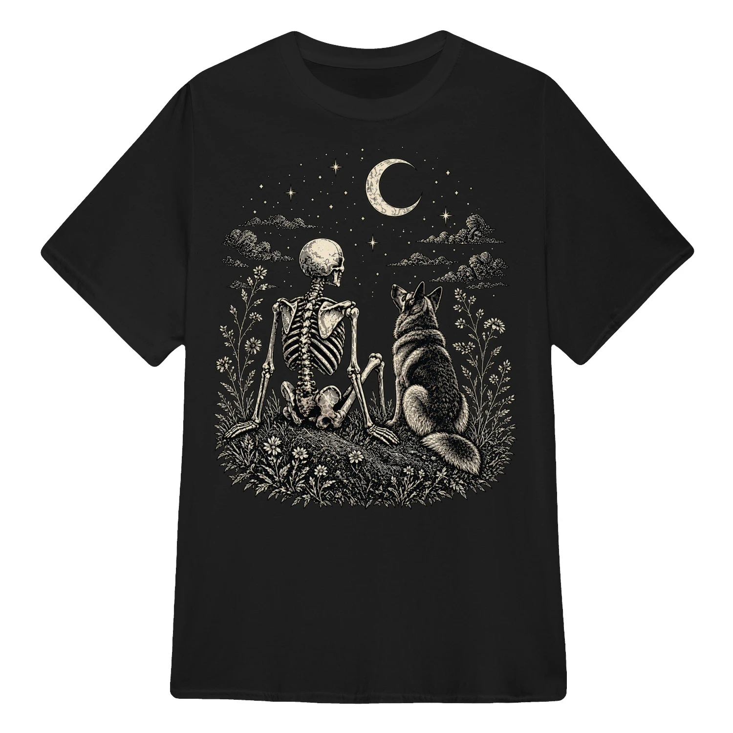 Starlit Companions_ Skeleton and Shepherd