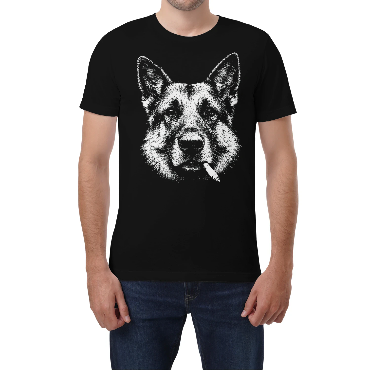 German Shepherd Smoking