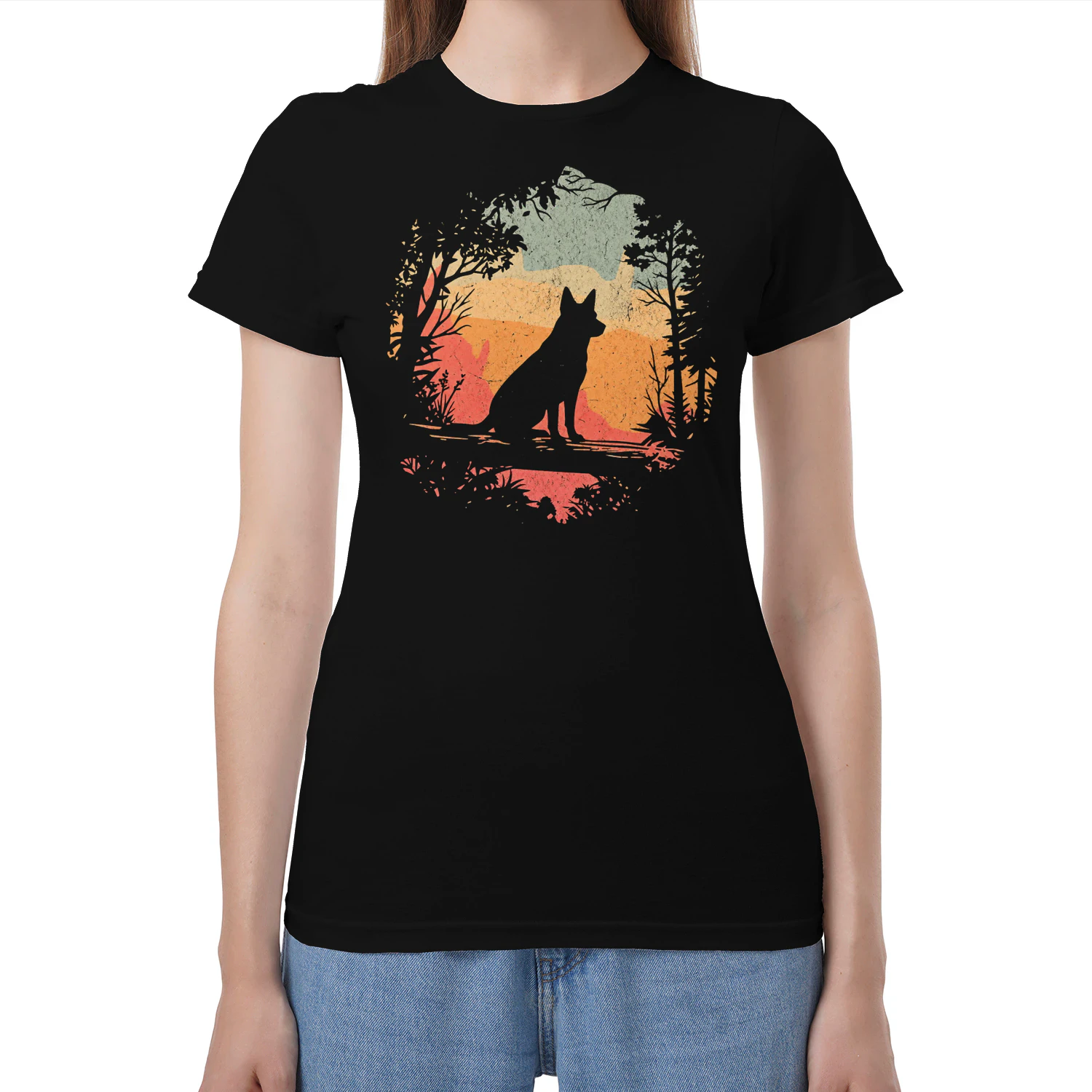 Grunge GSD Sunset Forest Badge