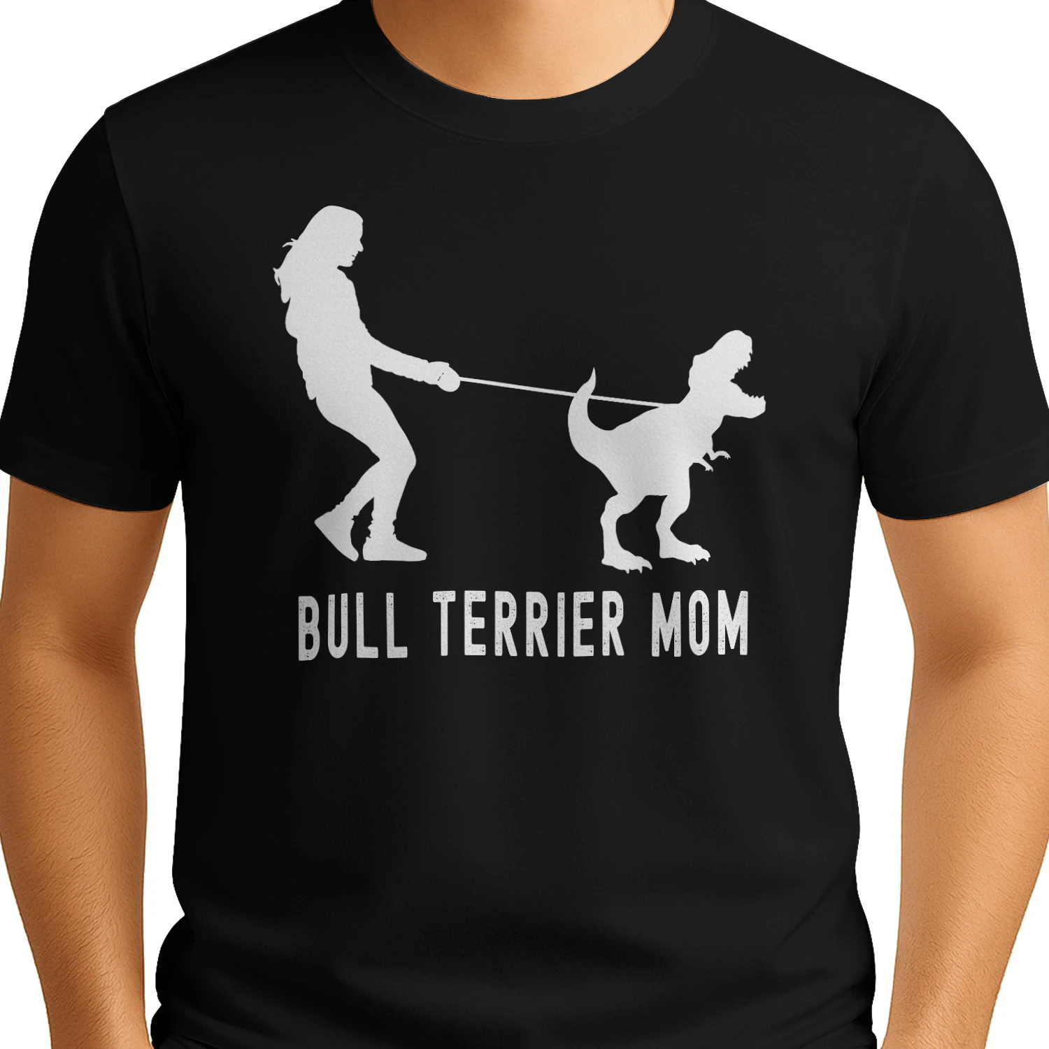 Bull Terrier mom dinosaur