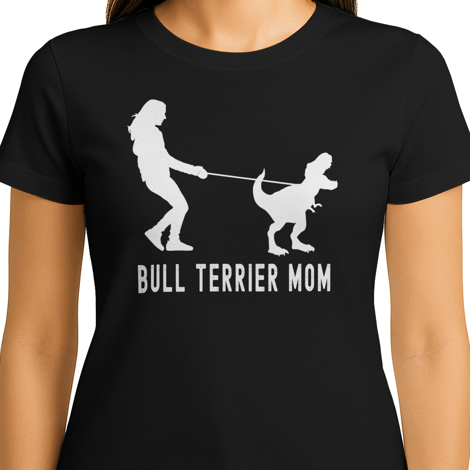 Bull Terrier mom dinosaur