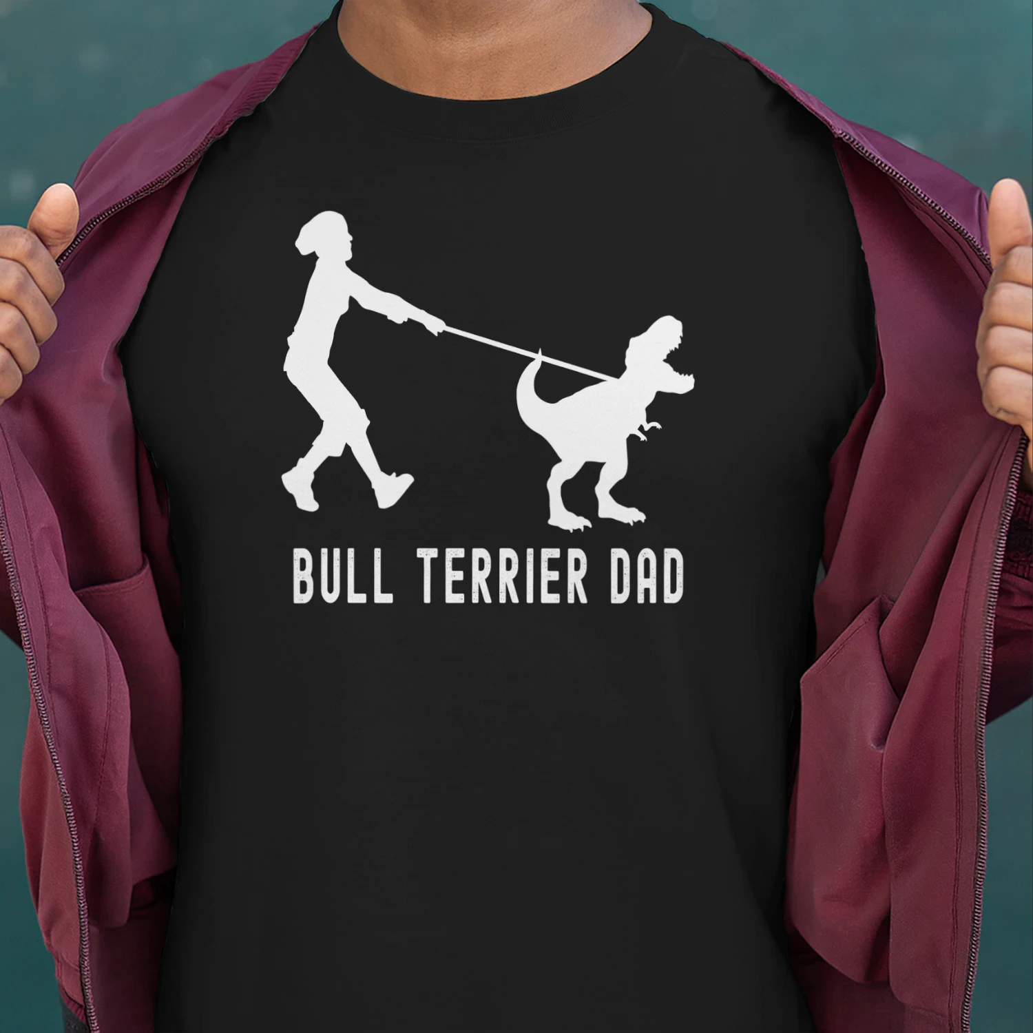 Bull Terrier dad dinosaur