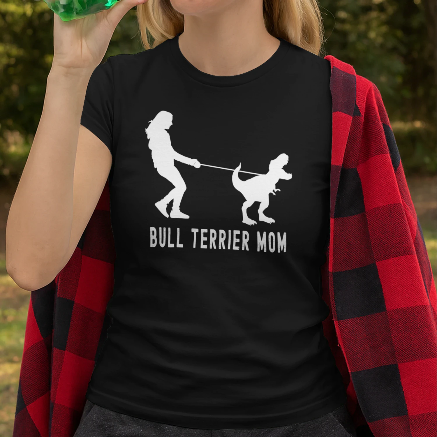 Bull Terrier mom dinosaur