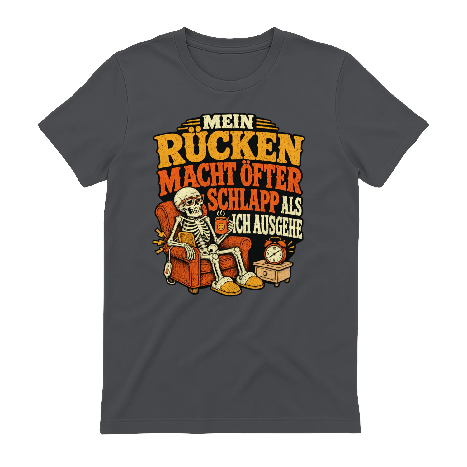 Mein Rücken macht öfter schlapp – Lustiges Skelett T-Shirt