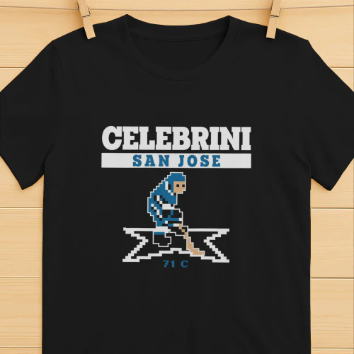 Macklin Celebrini San Jose Sharks Retro Hockey 8Bit Game shirt