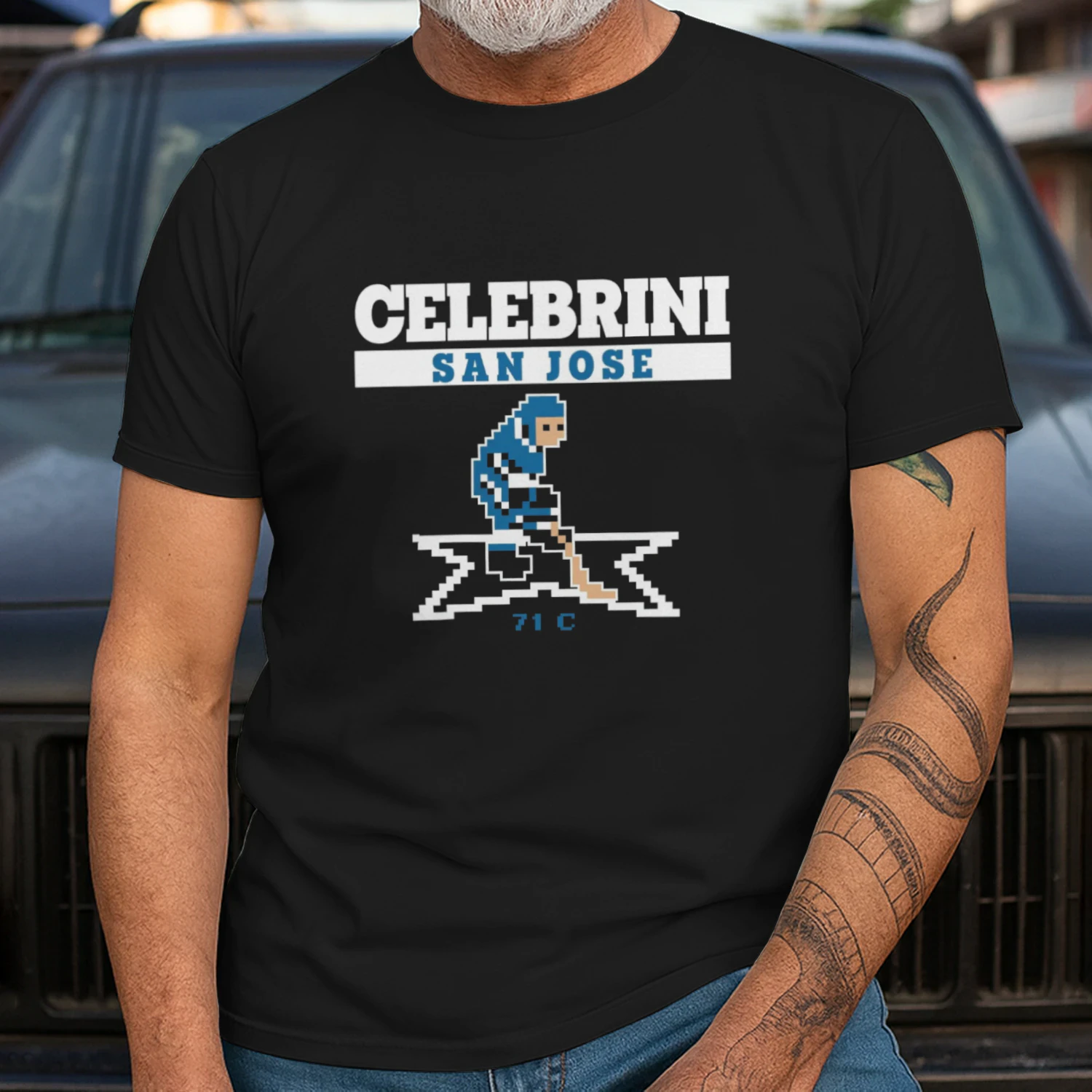 Macklin Celebrini San Jose Sharks Retro Hockey 8Bit Game T-shirt