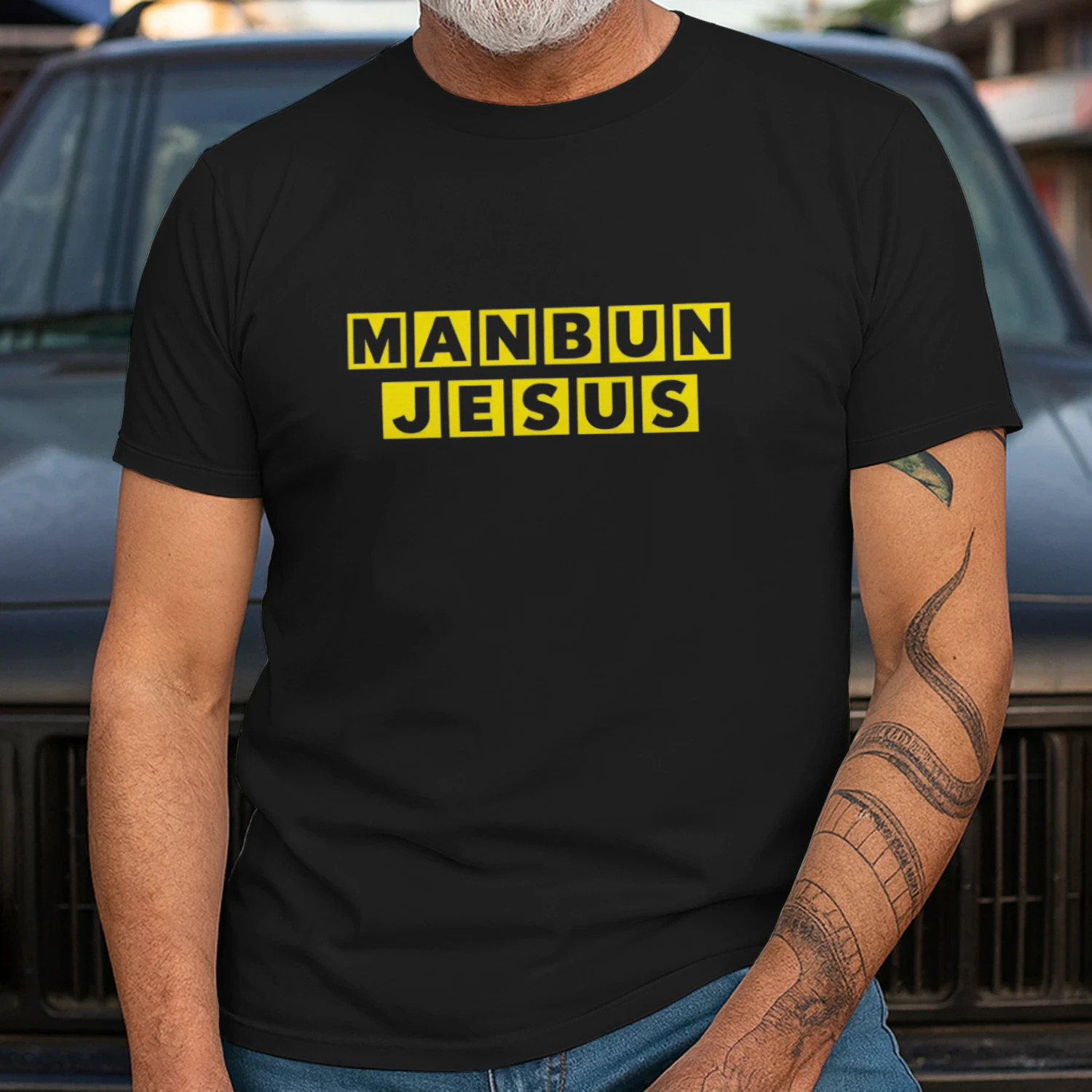Manbun Jesus MBJaffle House T-shirt