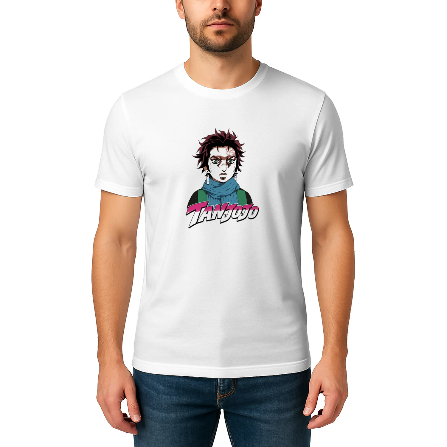 TanJoJo Kamado Tanjiro Jojos Bizarre Adventure T-shirt  Anime Crossover Design