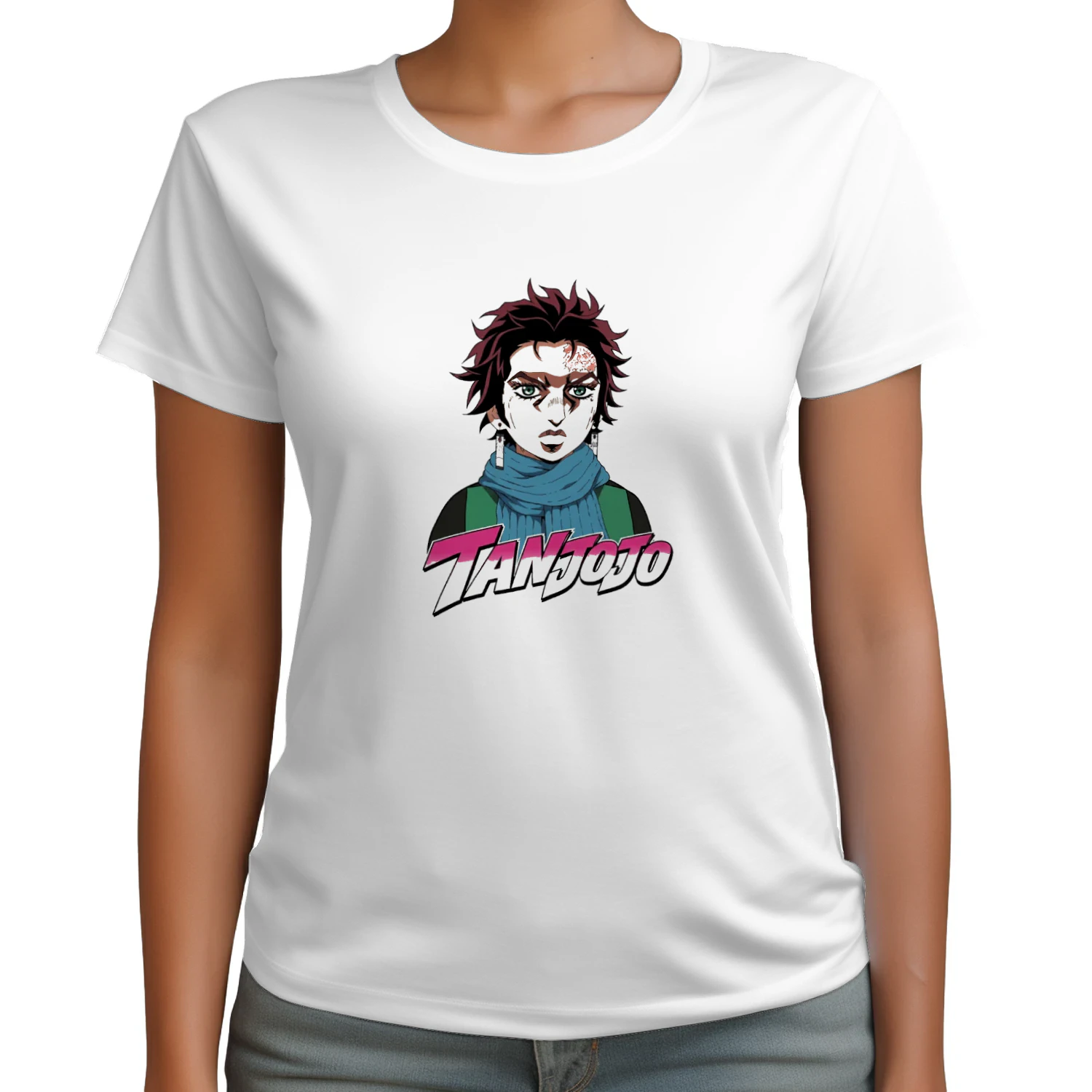 TanJoJo Kamado Tanjiro Jojos Bizarre Adventure T-shirt  Anime Crossover Design