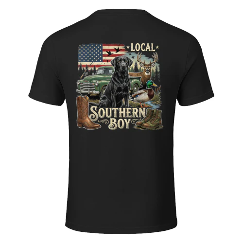 Local Southern Boy Vintage Hunting Fishing Mens Graphic