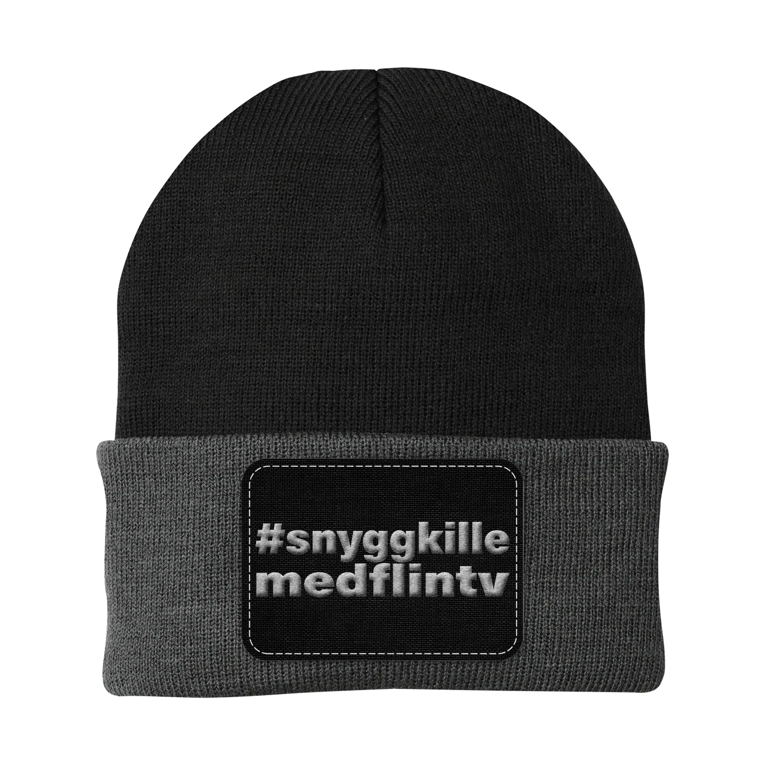 medflint Knit Beanie Hat - Rectangle Patch