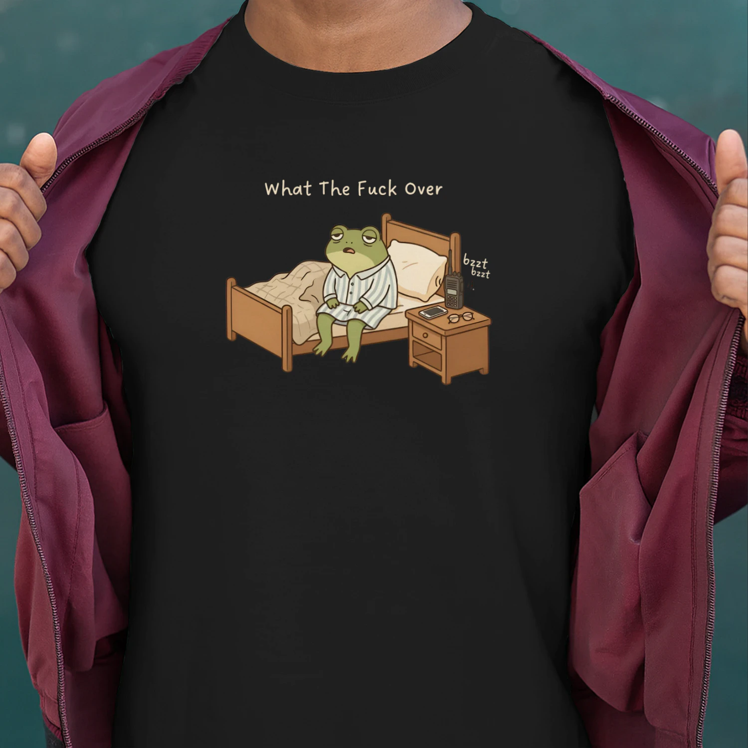 What The Fuck Over Shirt For Lazy People, Kawaii Frog Lover Introvert Gifts, Funny Lazy Frog Tee