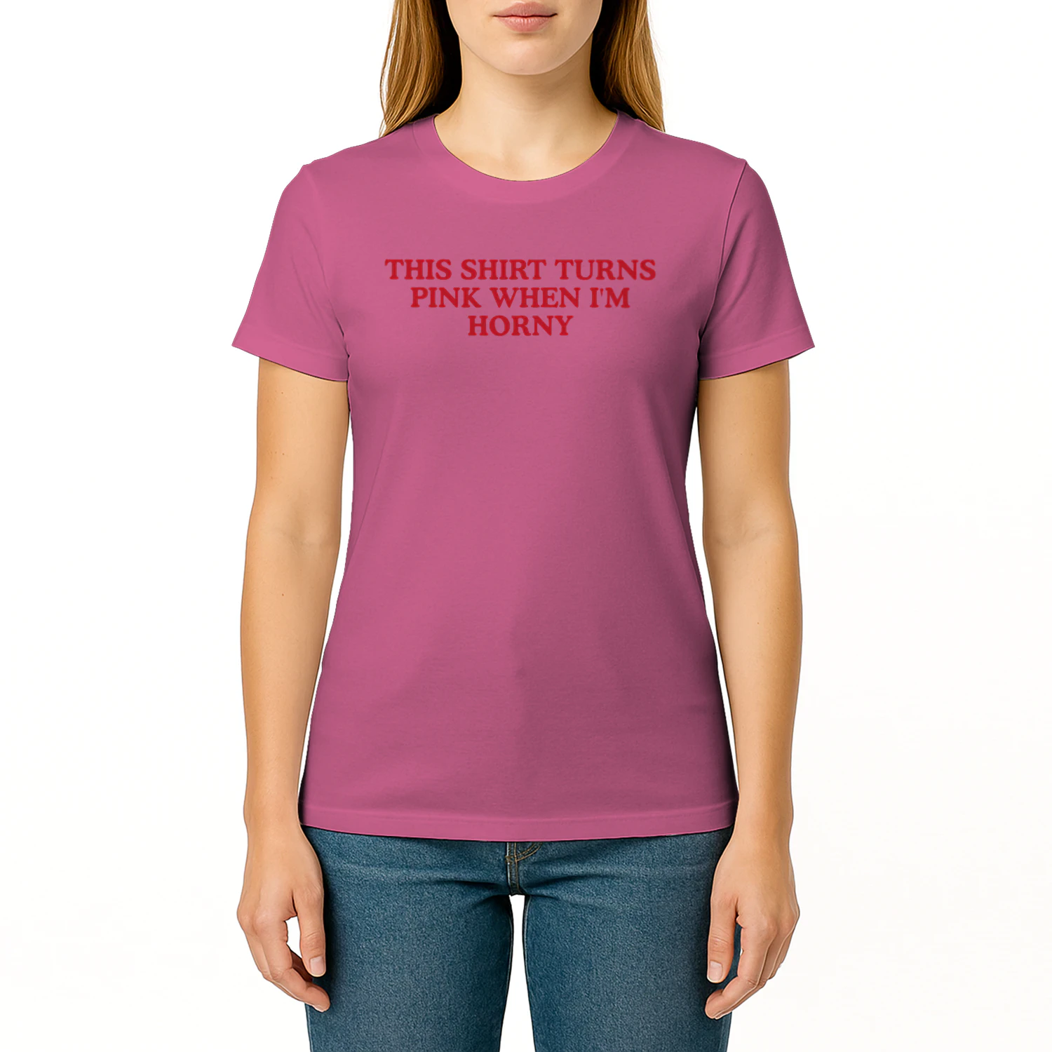 This Shirt Turns Red when I'm Horny Shirt For Hot Girls, Bold slogan Adult Humor Gag Gift, Funny Inappropriate Tee, Y2K Streetwear Girls Tee
