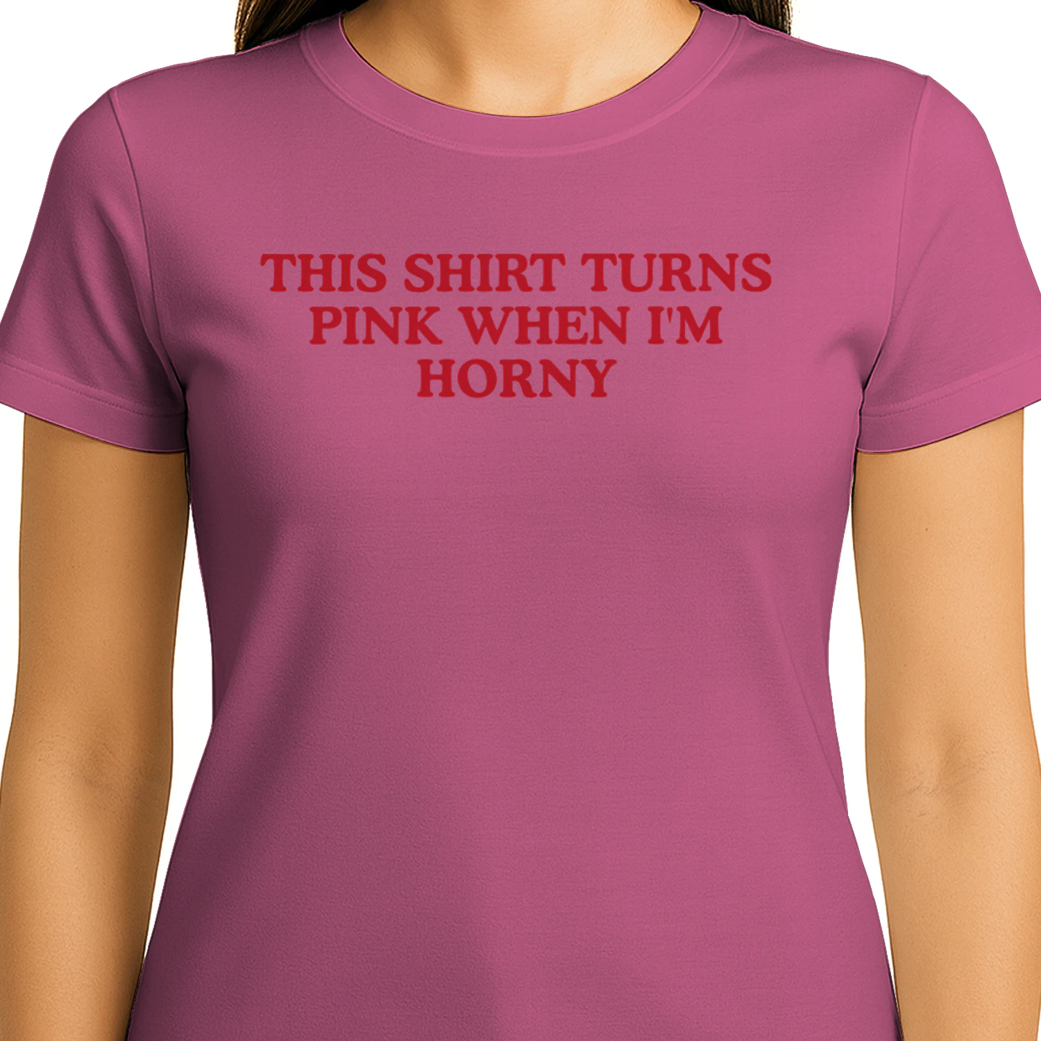 This Shirt Turns Red when I'm Horny Shirt For Hot Girls, Bold slogan Adult Humor Gag Gift, Funny Inappropriate Tee, Y2K Streetwear Girls Tee