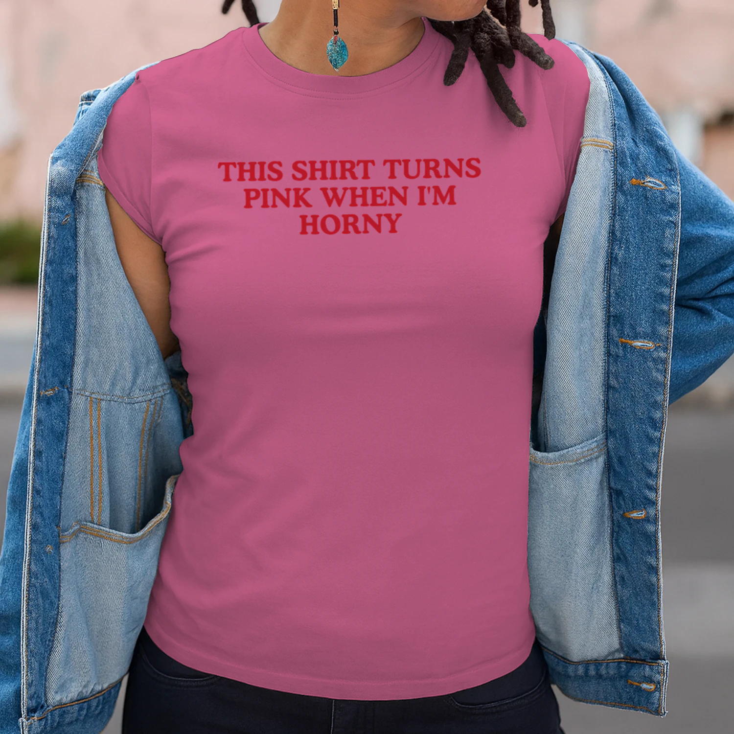 This Shirt Turns Red when I'm Horny Shirt For Hot Girls, Bold slogan Adult Humor Gag Gift, Funny Inappropriate Tee, Y2K Streetwear Girls Tee