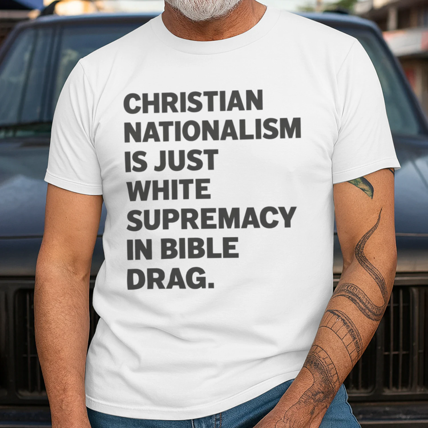 Christian Nationalism Is Just White Supremacy In Bible Drag Unisex T-shirt