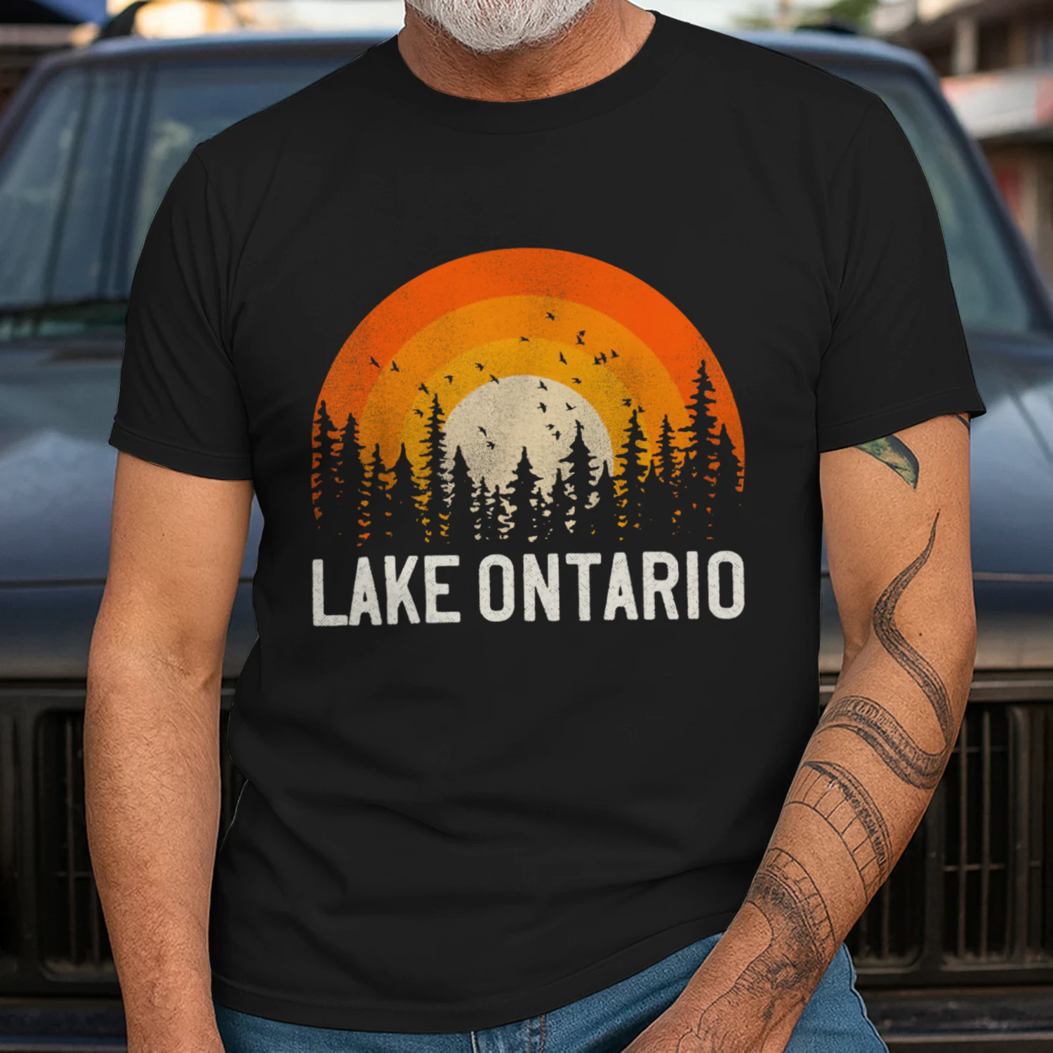 Lake Ontario - Vintage Men Women 70s 80s Graphic Cool Retro Unisex T-shirt