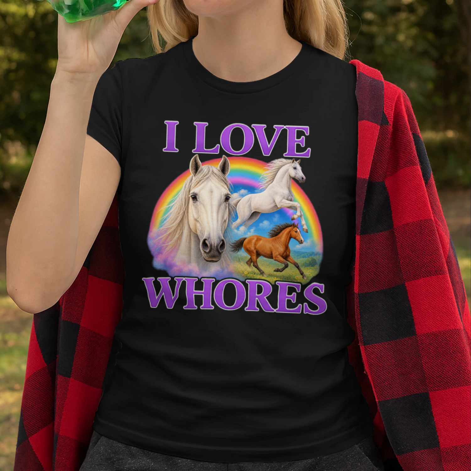 I Love Whores Unhinged Gen Z Brainrot Dark Humor Meme Cringe Unisex T-shirt
